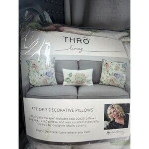 Thro by Marlo Lorenz Set of 3 Decorative Pillows Curation Floral Succulent NWT